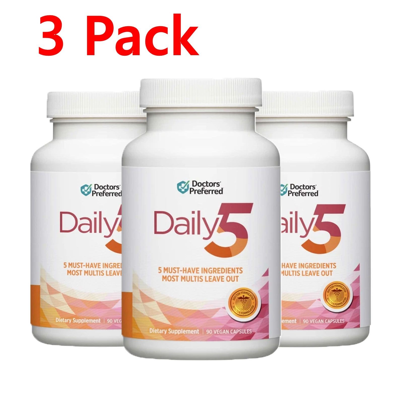 3PACK Doctors’ Preferred Daily5 90 Vegan Capsules Dietary Supplement