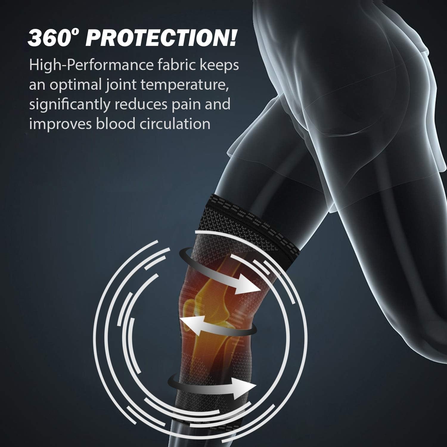 Stylish Knee Compression Sleeve for Men & Women – Ultimate Support, Size Large