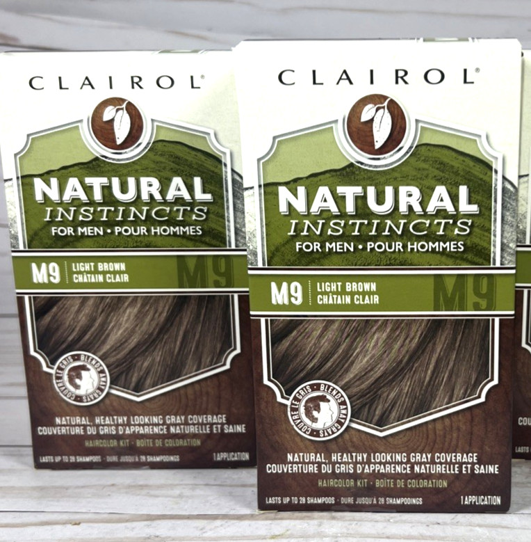Clairol Natural Instincts For Men M9 Light Brown Hair Color Kit Discontinued 2x