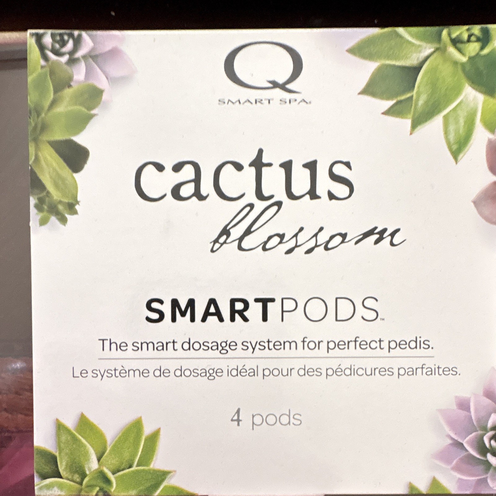 Q Smart Spa SmartPODS Cactus Blossom Feet Pedicure Pods Daily Use, 4 Count
