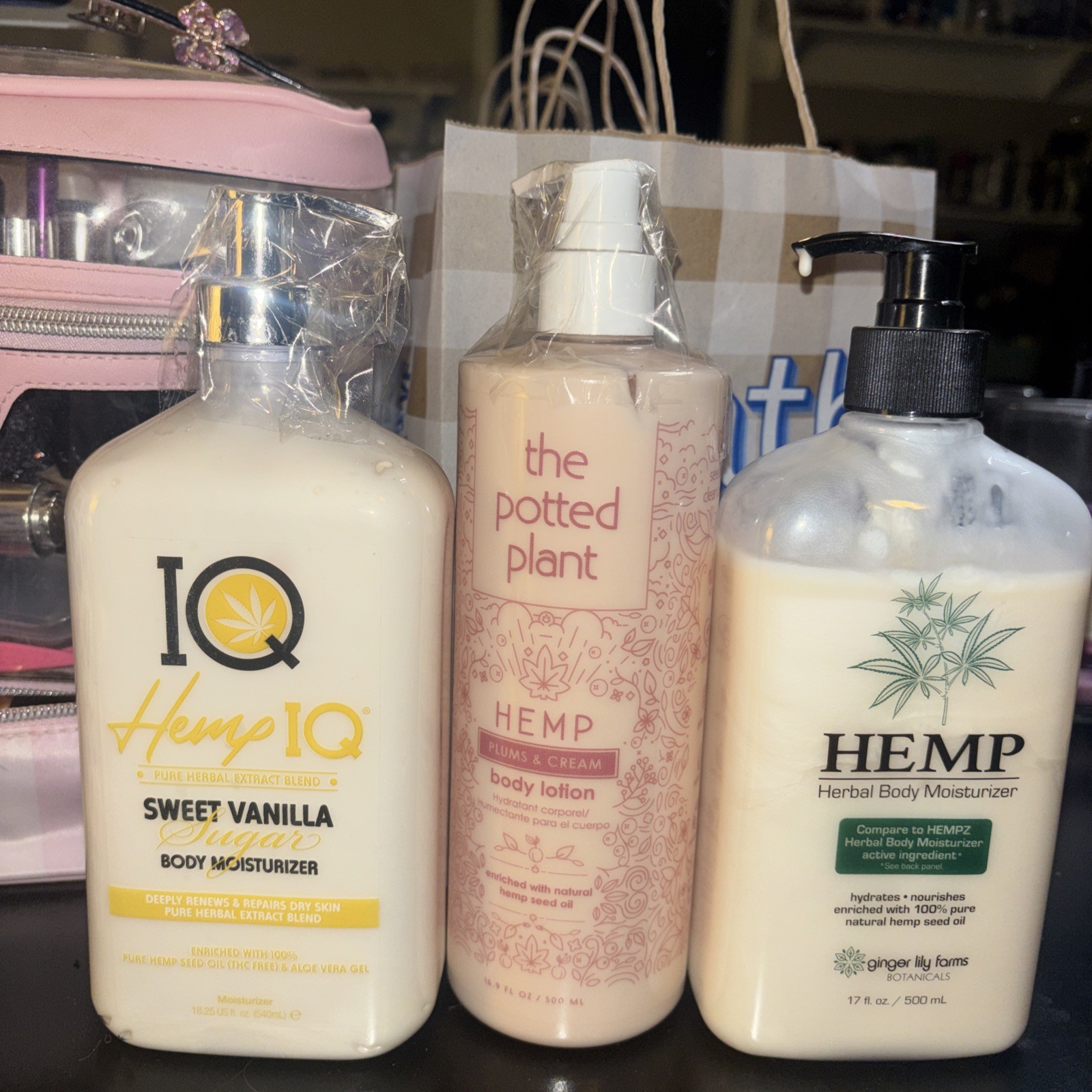 THE POTTED PLANT HEMP & IQ HEMP MOISTURIZERS FULL BODY LOTION VANILLA PLUM LILY