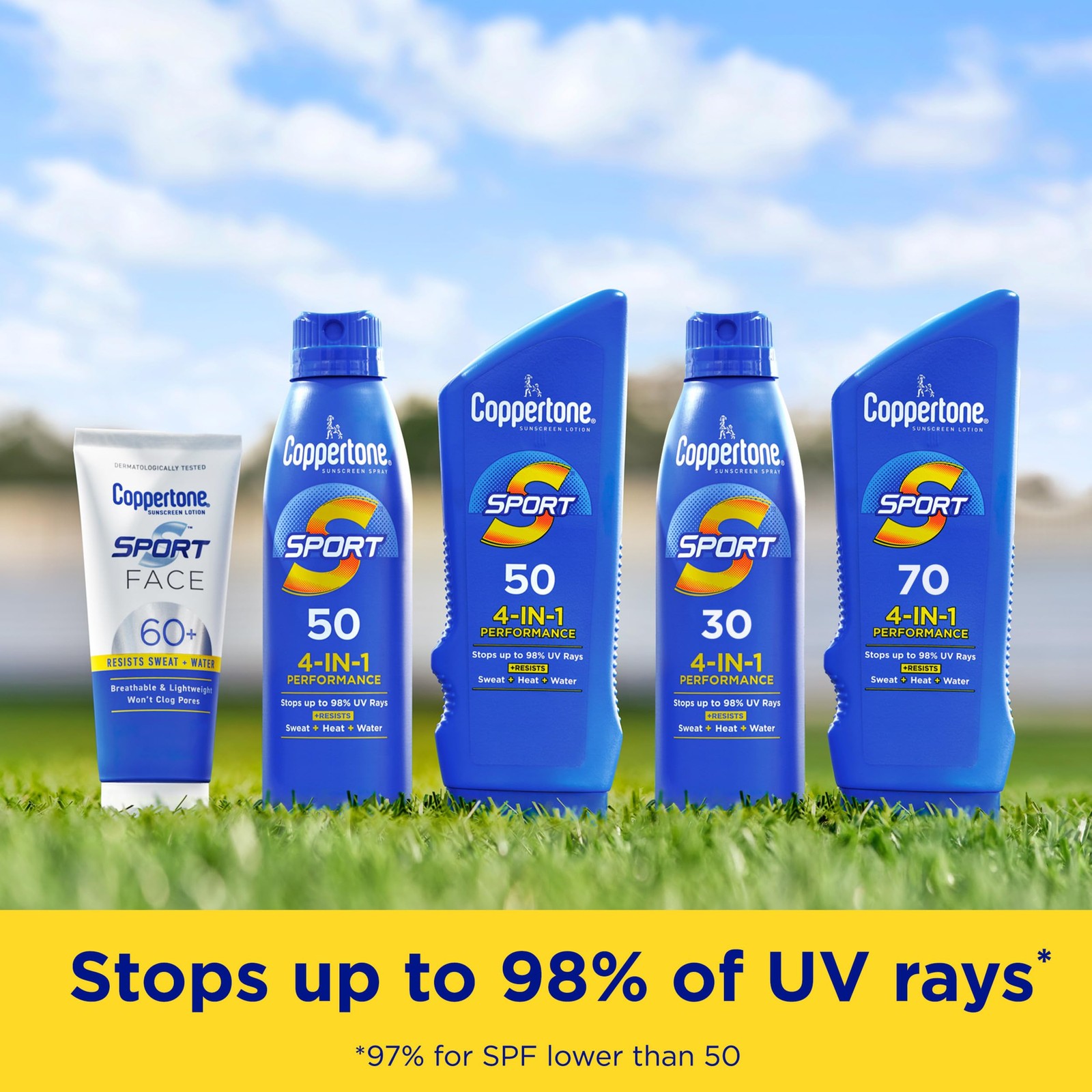 Coppertone Sport Sunscreen Lotion, Broad Spectrum 7 Fl Oz (Pack of 2), Blue