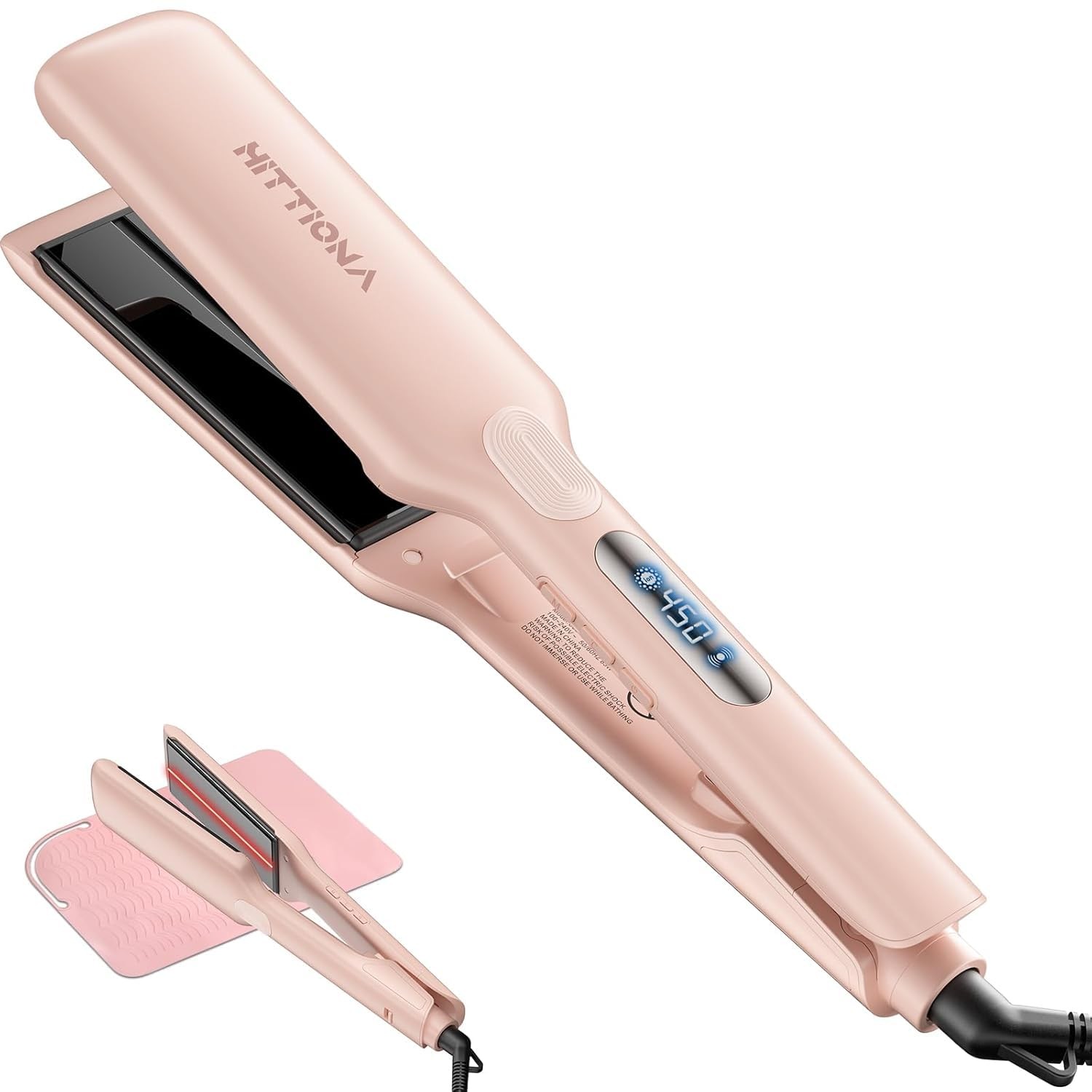 HITTIONA 1.75” Wide Ceramic Hair Straightener-ProfessionalIn frared Flat Iron fo