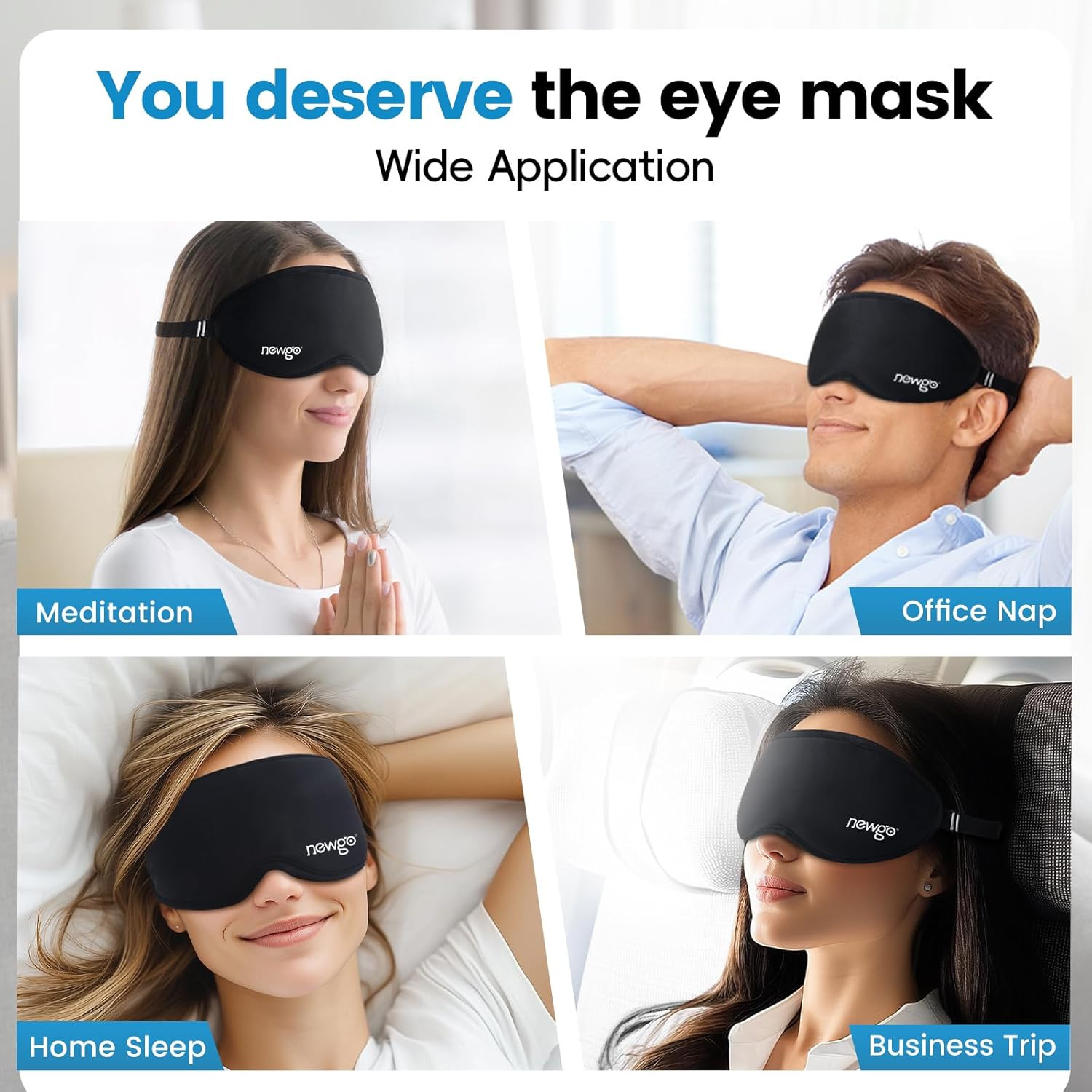 NEWGO 3D Cooling Sleep Mask, Weighted Cooling Gel Eye Mask for Sleeping, Cold E