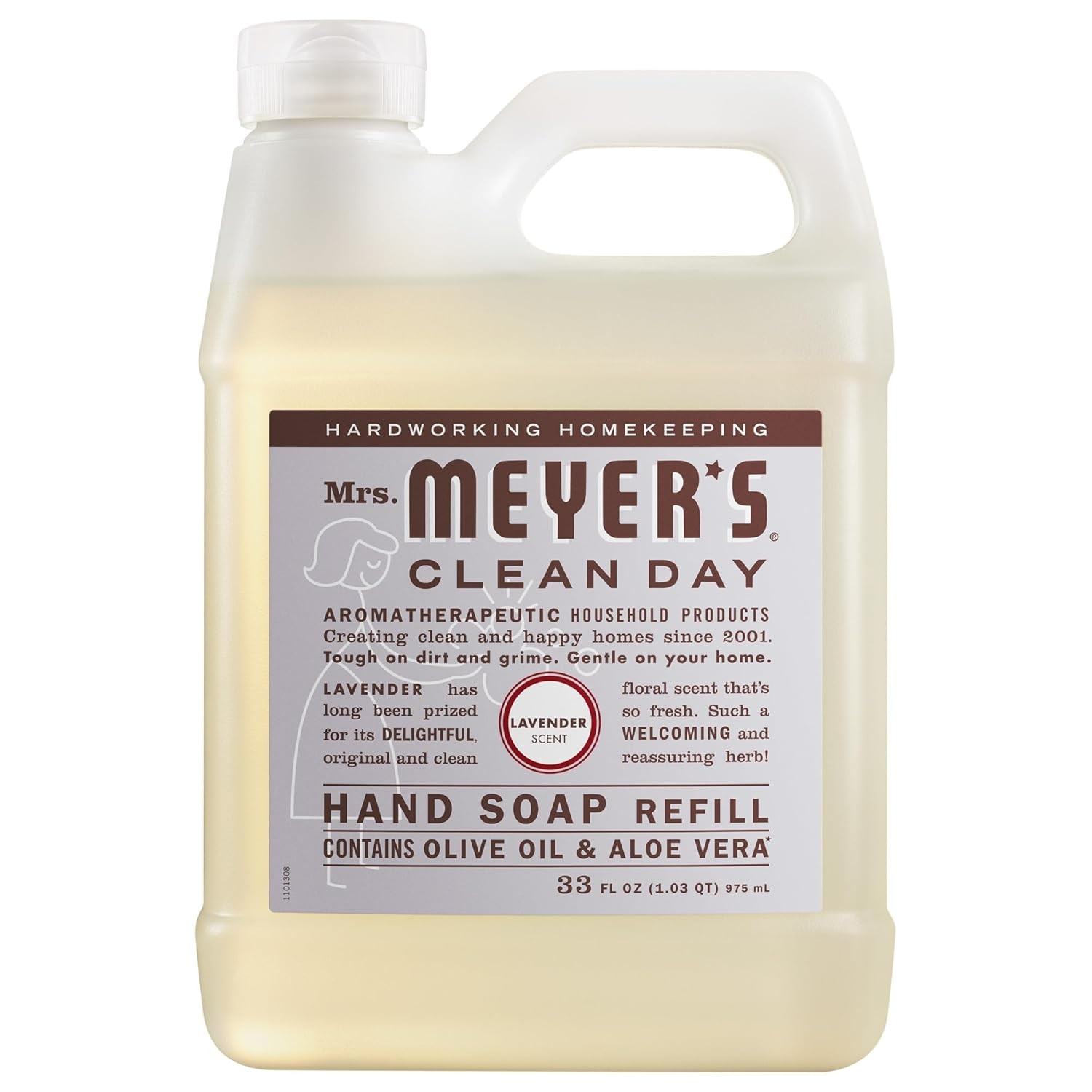 MRS. MEYER’S CLEAN DAY Hand Soap Refill, Lavender Scent, 33 Fl Oz Bottle