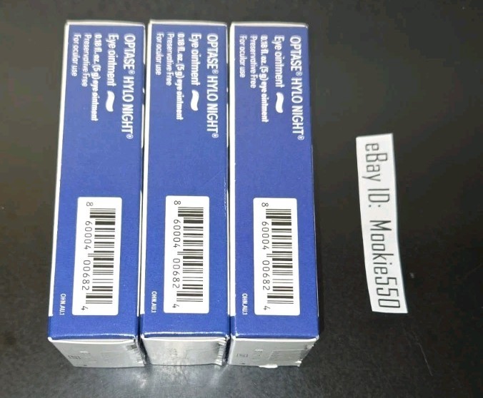 EXP 10/2028! 3 Box Optase HYLO NIGHT Eye Ointment (5g) Preservative Free!
