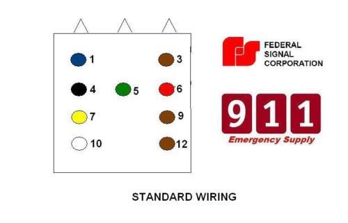 Federal Signal Siren Power Harness Plug Cable 12 Pin Choose Length PA300 SS2000