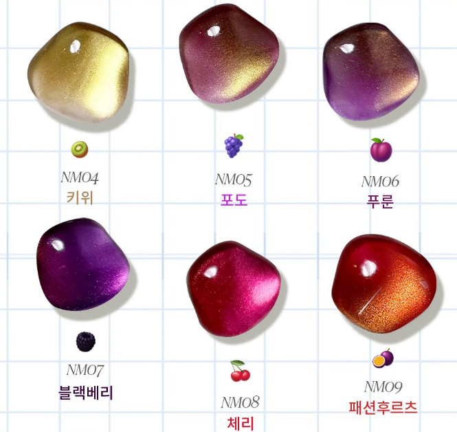NEKOGEL Juicy Fruit Magnet Gel Collection Soak Off Nail Gel K-Beauty