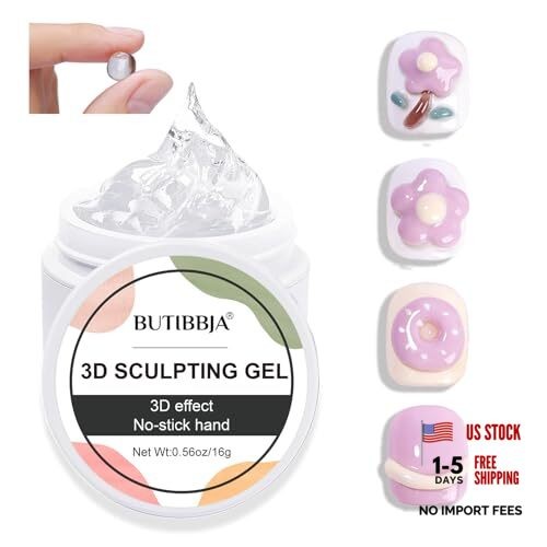 Solid Builder Gel For Nails, Clear, Nail Art for 3D 0.56 Fl Oz (Pack of 1)