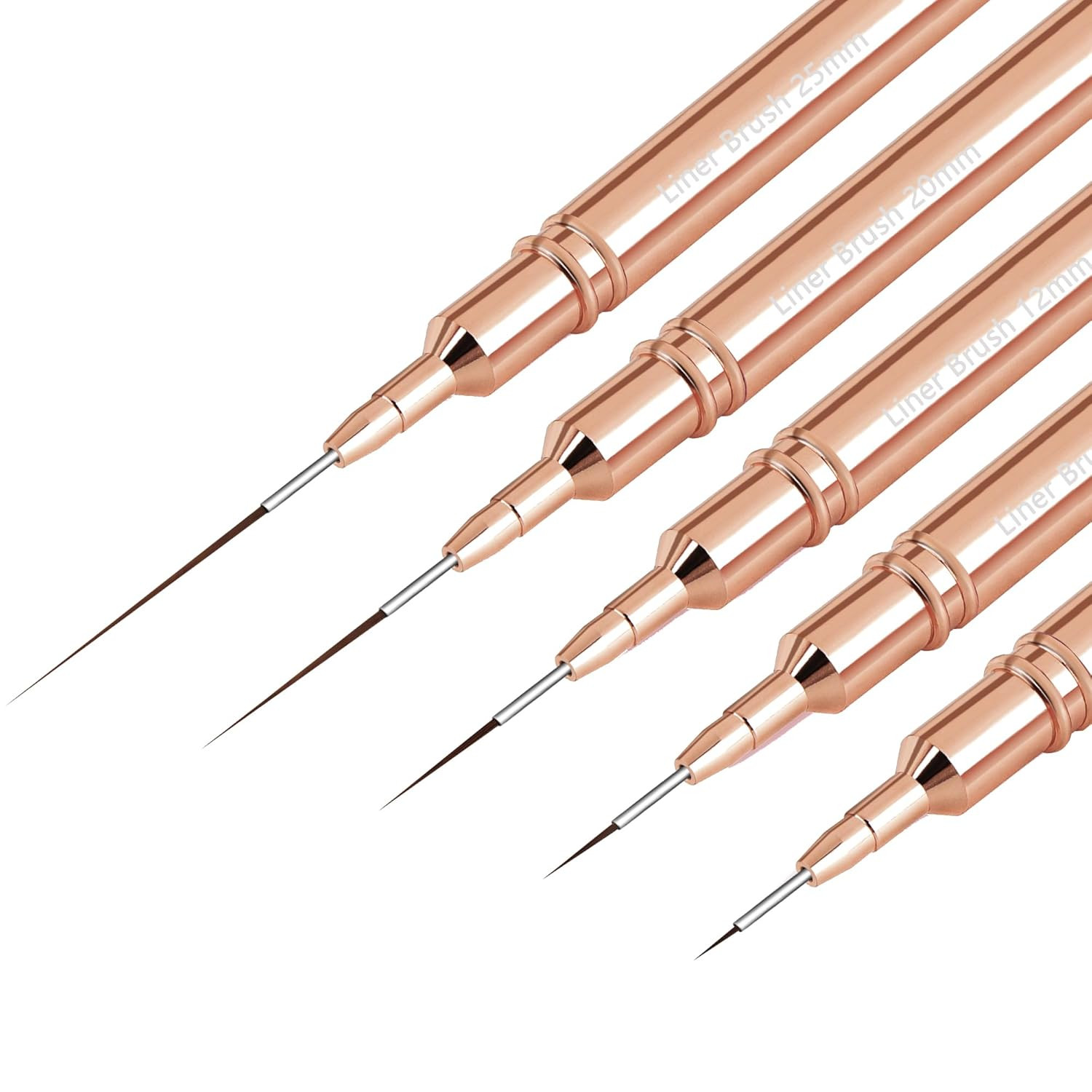 Metallic Nail Art Brushes, 5Pcs Nail Art Liner Brushes, Painting Art Design Brus