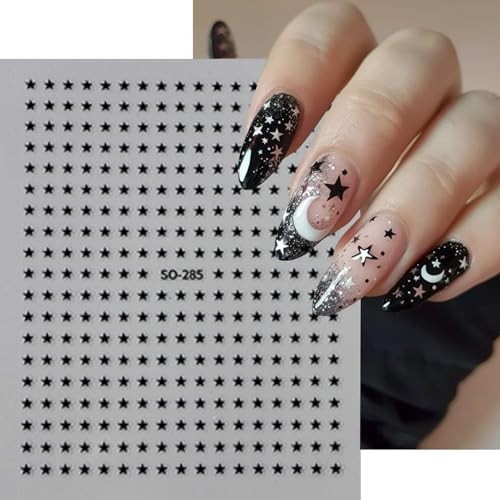 6 Sheets Mini Star Nail Art Stickers for Acrylic Colorful Small Star style 5