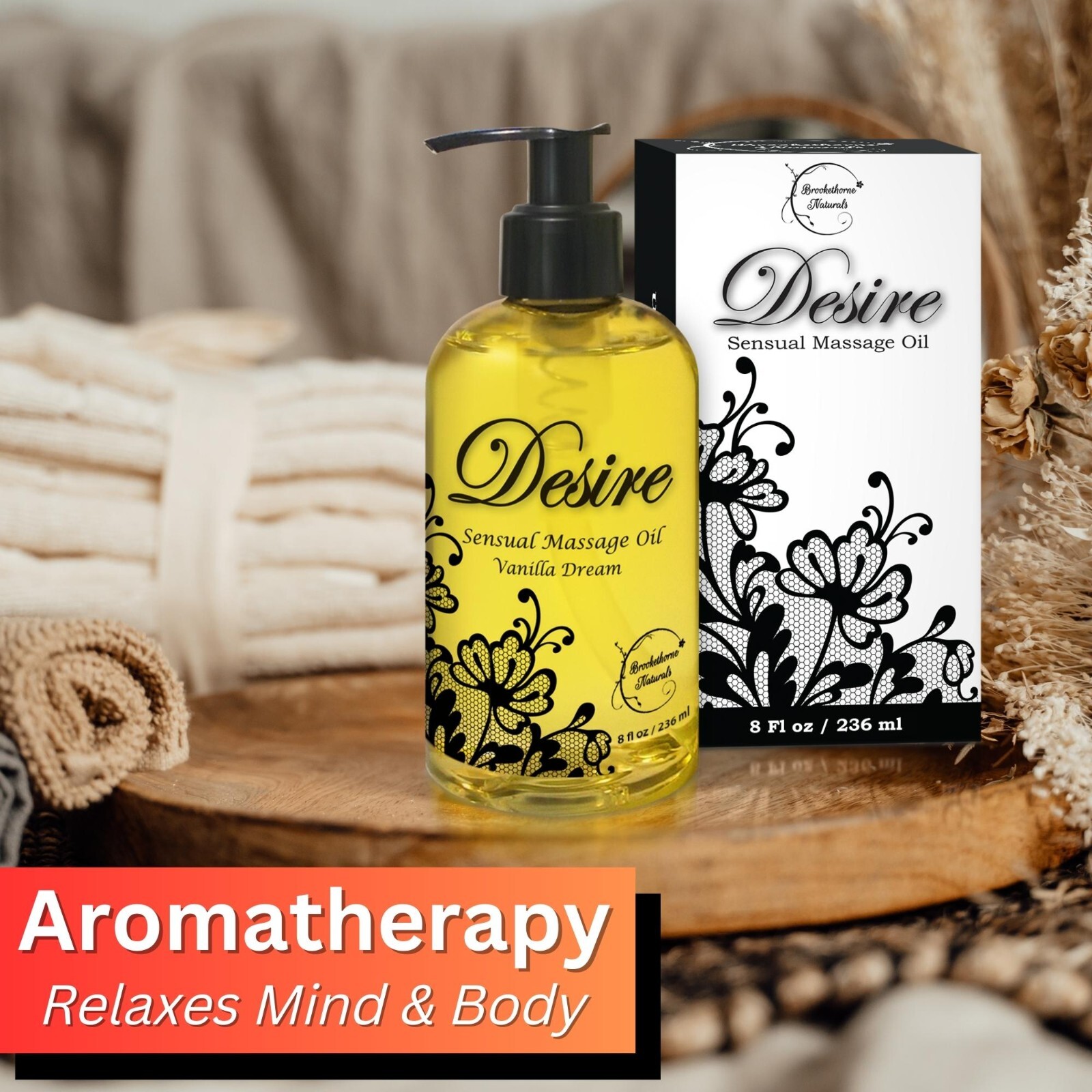 Desire Sensual Massage Oil, Best Massage Oil for Couples Massage – Vanilla Dream
