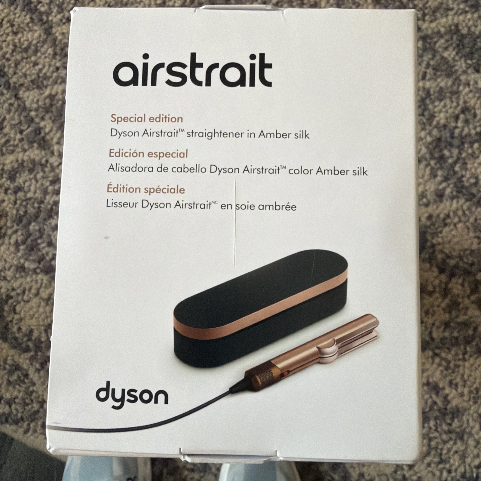 Dyson Airstrait Straightener Amber Silk Wet to Dry Hair Straightener, No Heat