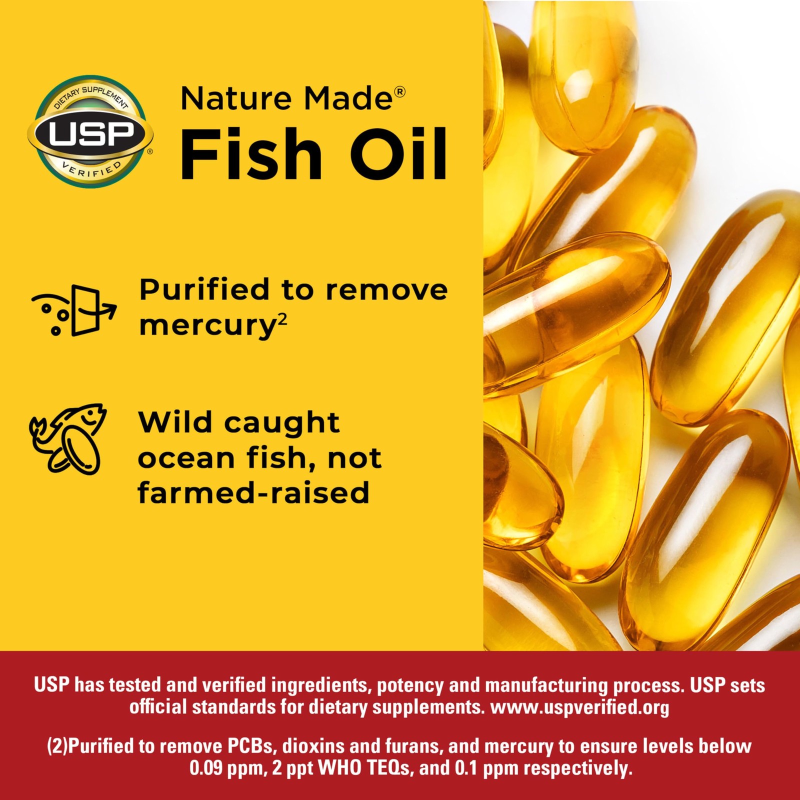Nature Made Fish Oil Omega 3 Supplements, 250 Count (Pack of 1), Yellow