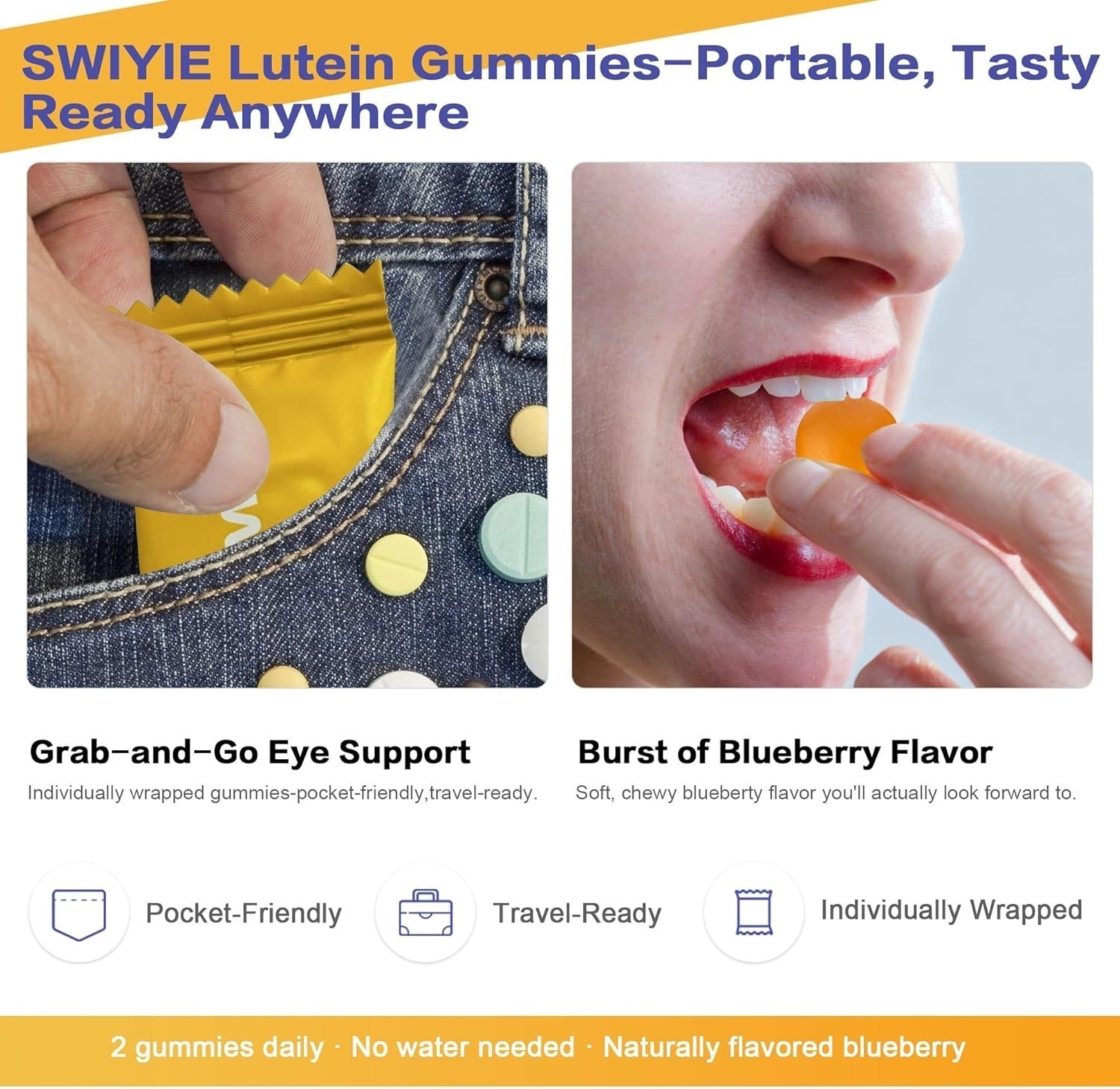 2 PACKS-LUXRY SWIYIE Lutein Gummies – Eye Health Support with Lutein&Zeaxanthin