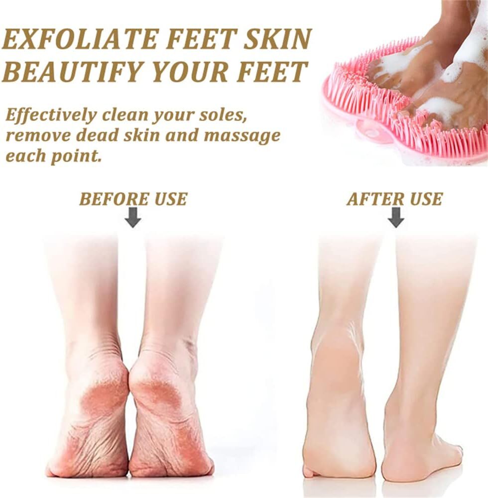 Shower Foot Back Scrubber Massage Pad Body Bath Soft Brush Mat Cleaning Bath
