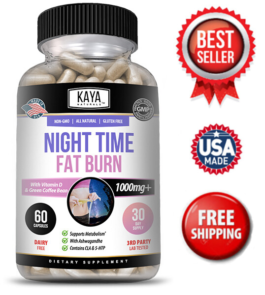 Night Time Fat Burn Supplement 60ct, Metabolism Support, Healthy Weight Loss
