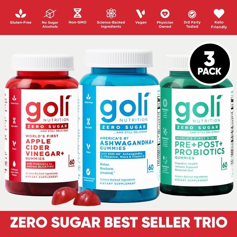 Zero Sugar Best Seller Trio – World’s First 3-in-1 Pre, Post, Probiotic