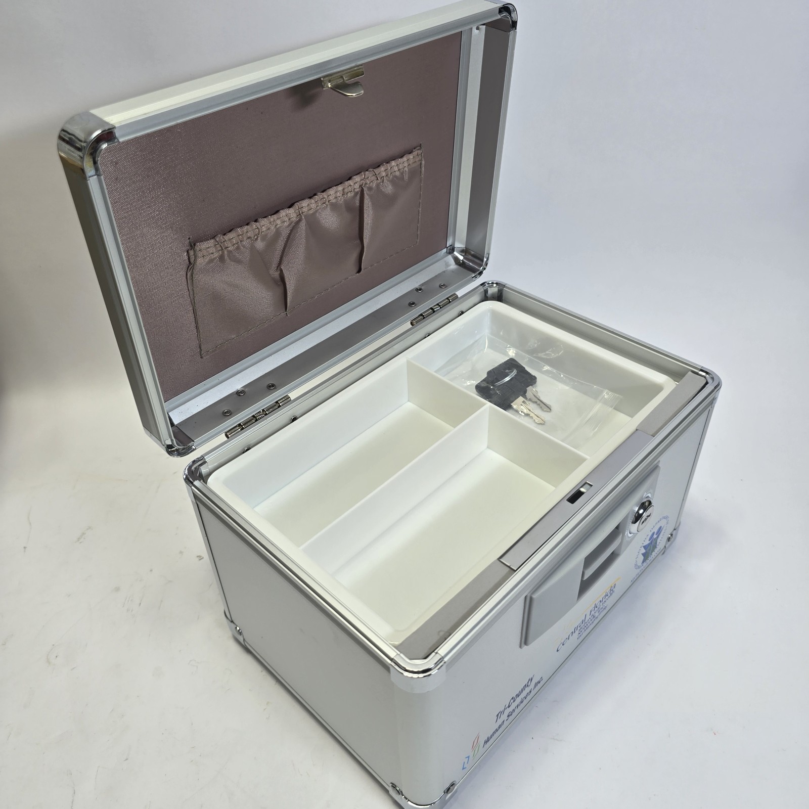 Locking Storage Box with Lockproof Organizer Case for Medications & Valuables