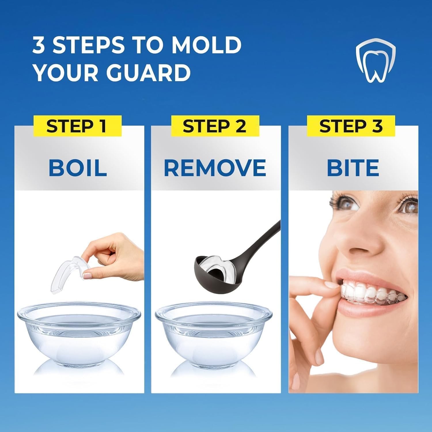 Mouth Guard for Grinding Teeth at Night: Moldable Dental 1.8*2.4 in, Clear