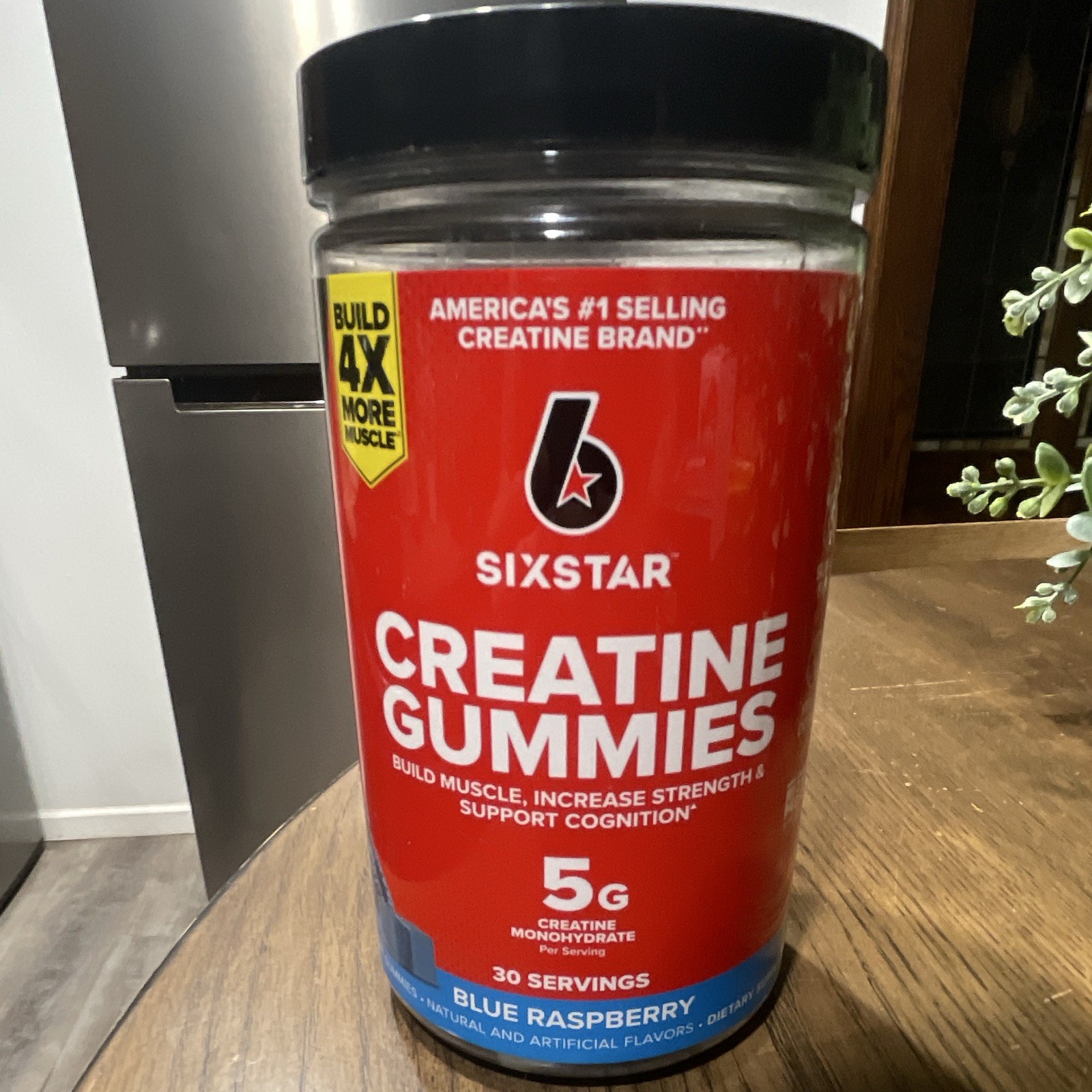 Six Star Creatine Monohydrate Gummies Blue Raspberry Sugar-Free 5g 30 Servings