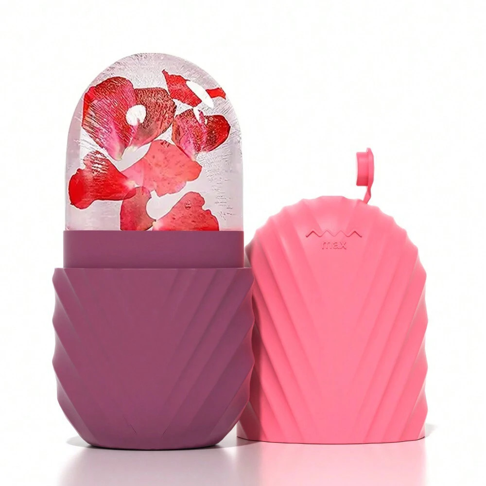 Reusable Ice Face Roller Silicone Cooling Facial Massager Puffiness Relief Tool