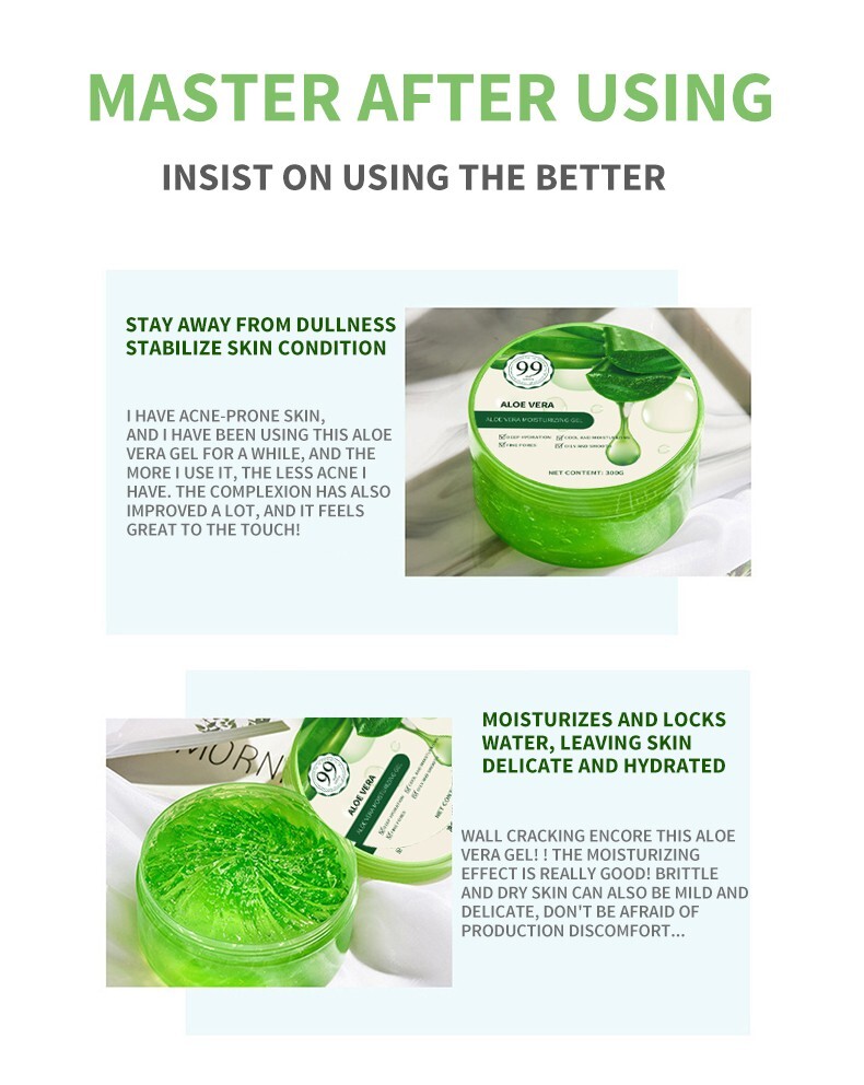 Aloe Vera Soothing Gel 100% Pure Moisturizer For Face And Body 10.58oz / 300ml