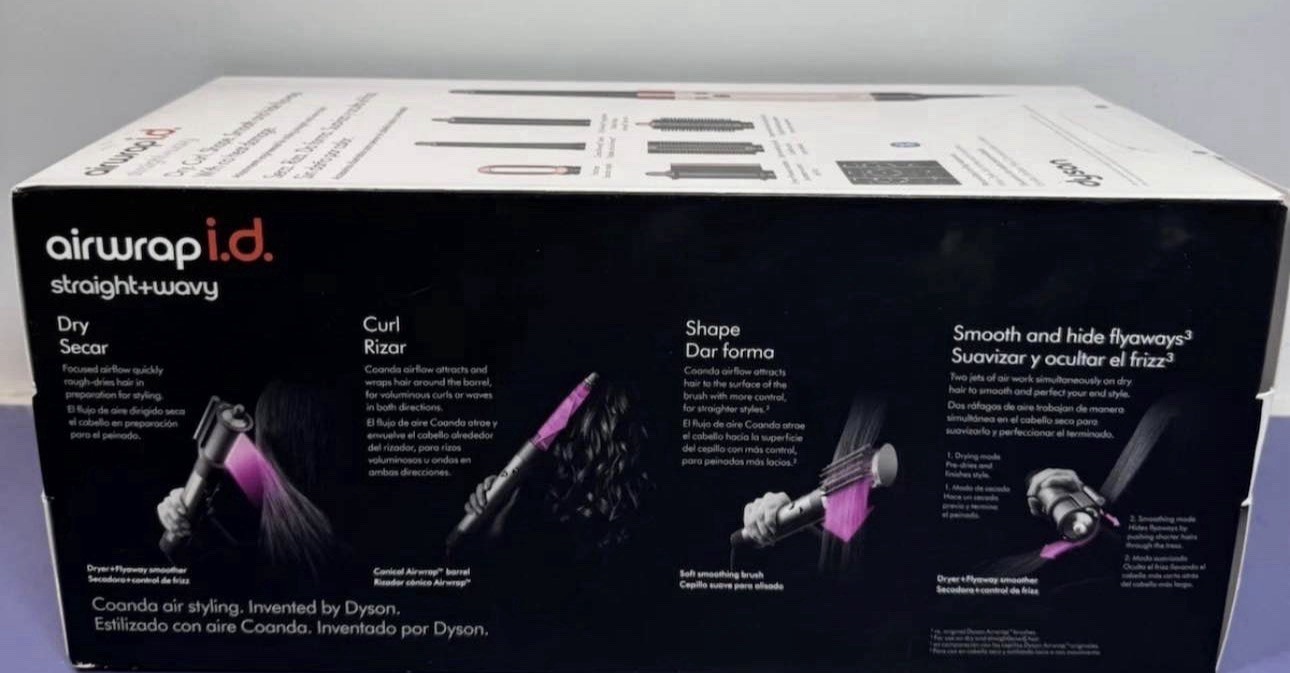 Dyson Airwrap i.d. straight+wavy Multi Styler 1.6in Bluetooth Ceramic Pink Black