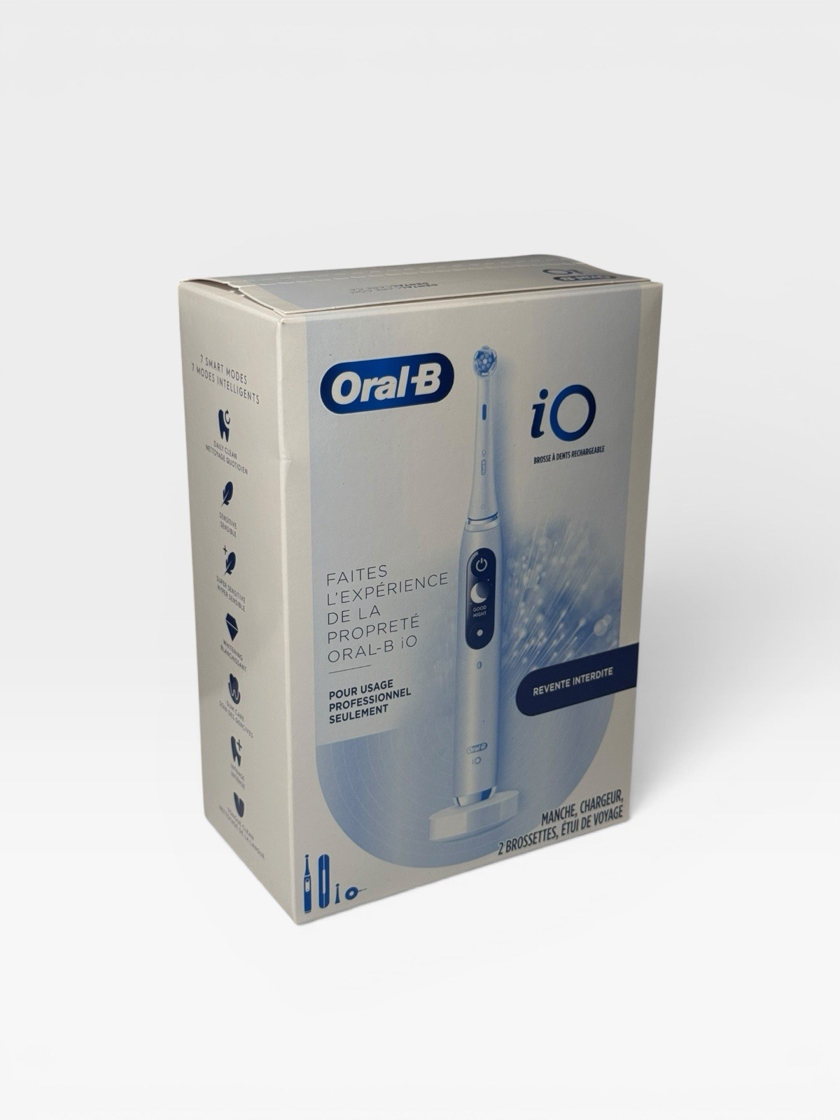 Oral-B iO Series 9 Electric Toothbrush White Charger & 2 Heads + Travel Case NEW