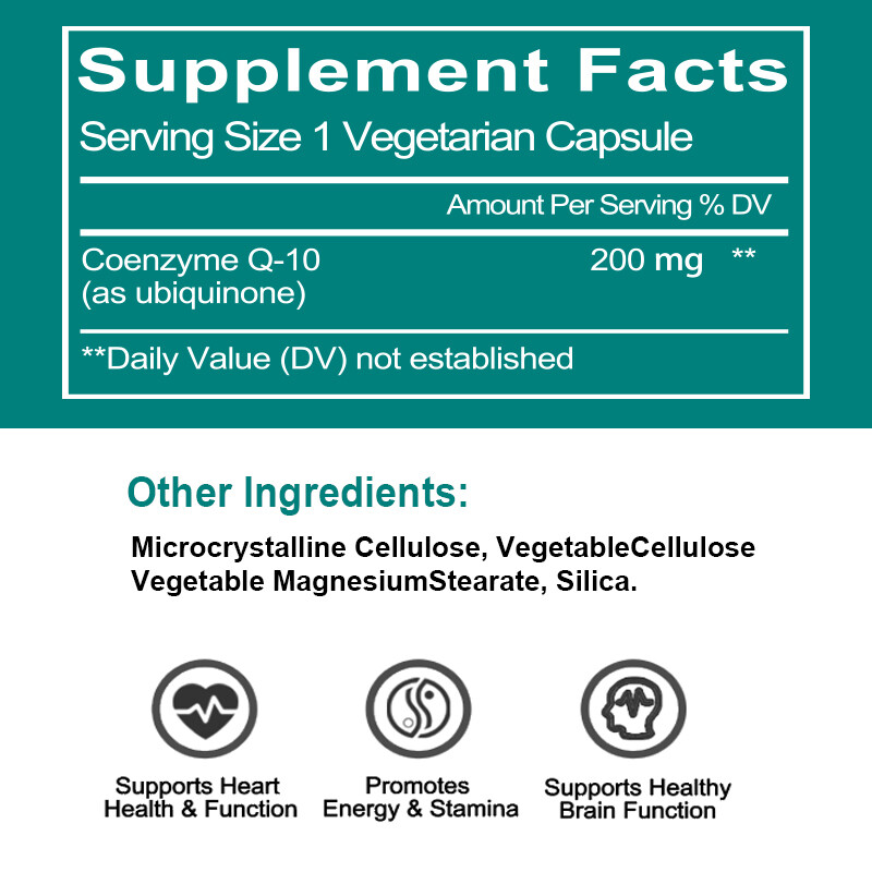 (2 Pack)CoQ-10 CoEnzyme Q-10 200mg Support Heart Health,High Potency 240 Capsule