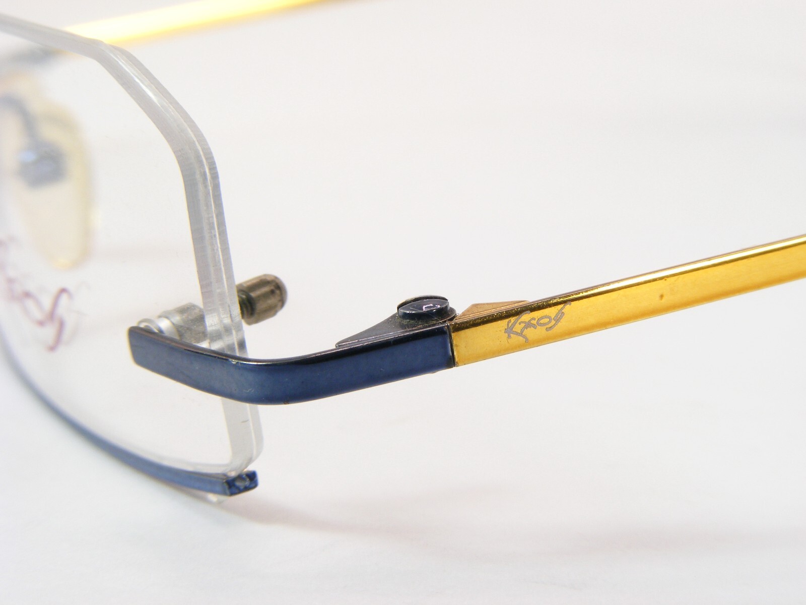 KAOS 108 Col. 2 Blue /Gold UNIQUE RARE EYEGLASSES FRAME 50-21-135mm Germany