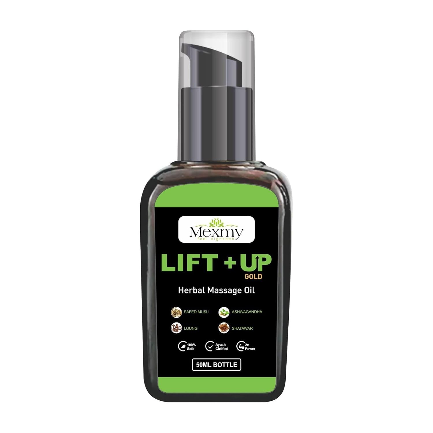 Mexmy Lift Up Care Massage Oil Strength Thickness and Length for Men 50ml