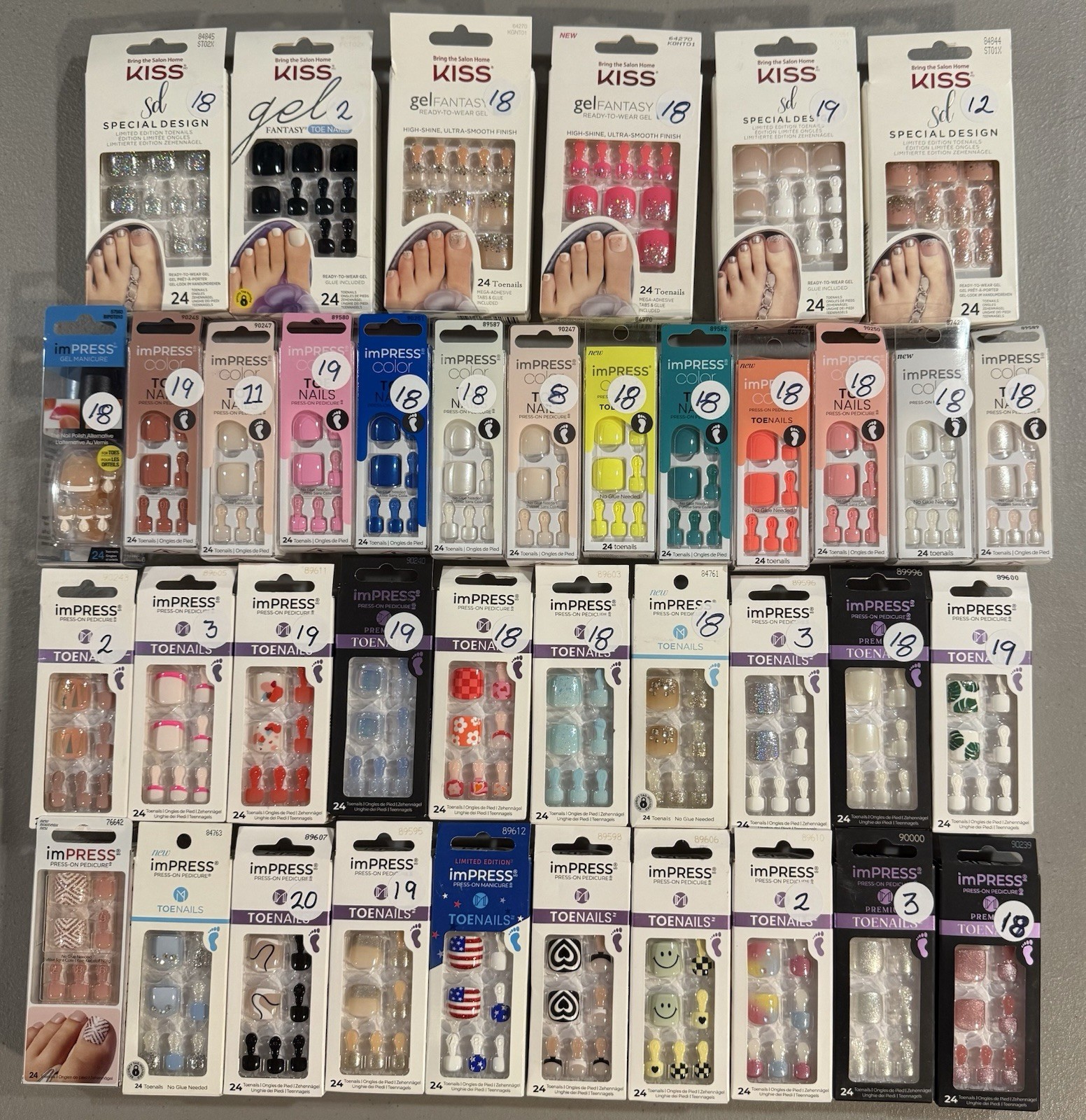Kiss Nails impress,Toenails Press-On Pedicure,U CHOOSE,BUYMORESAVE+Com-Ship
