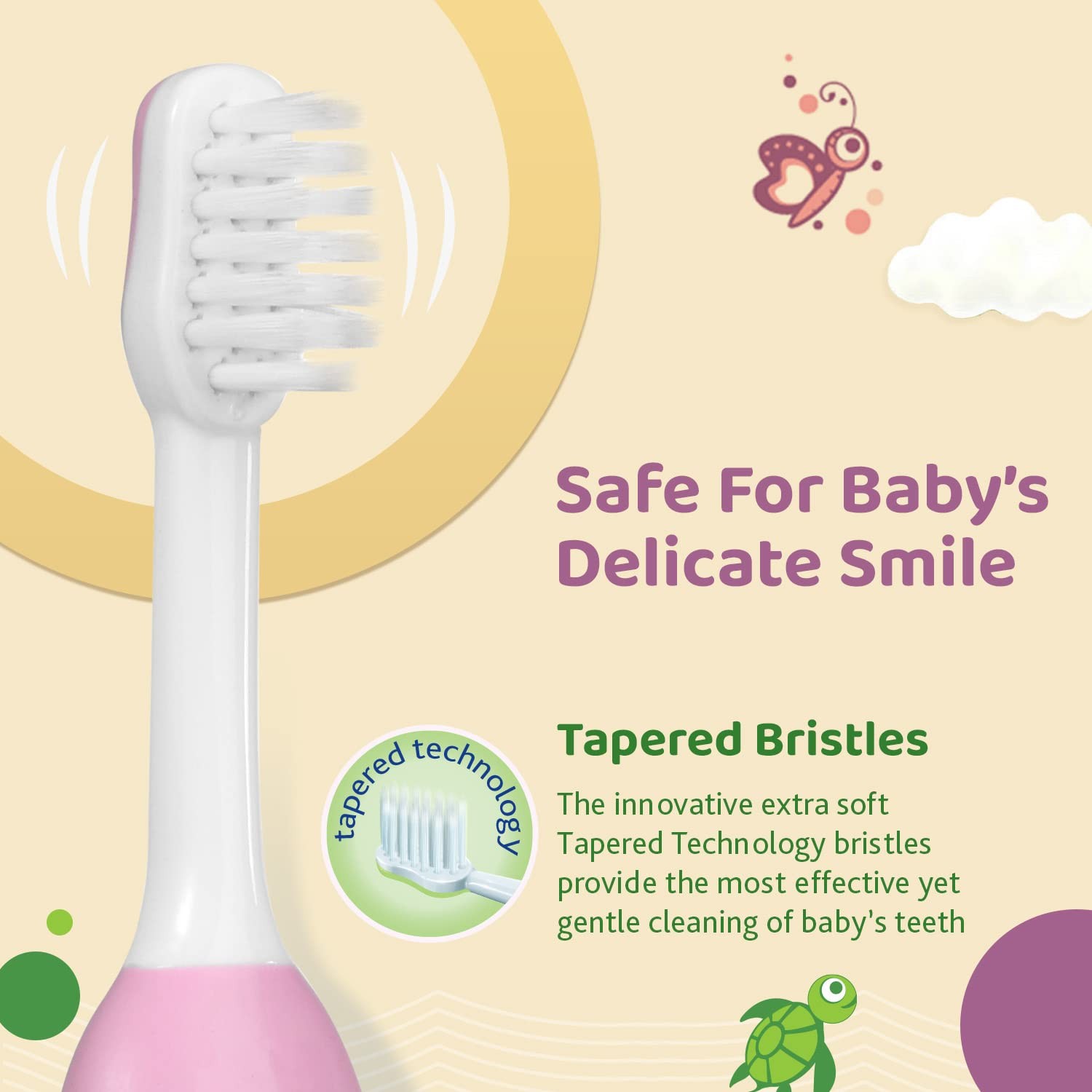 Chicco Toothbrush Set Pink+Green 6M-36M, manual, Baby