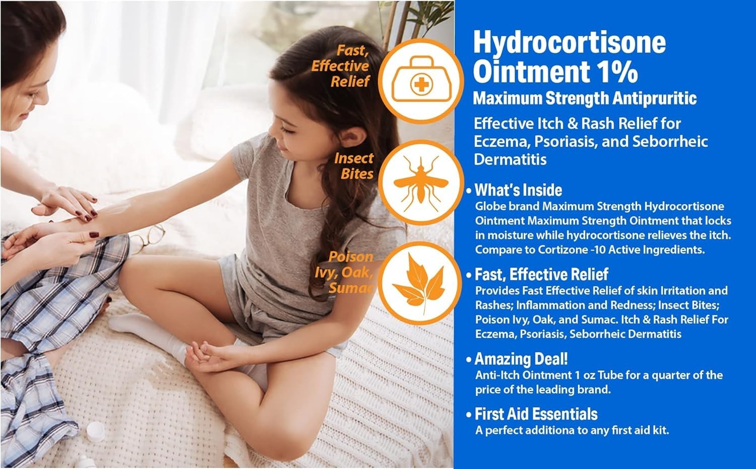 3 pack of Hydrocortisone Ointment 1% 1oz Maximum Strength Anti-Itch