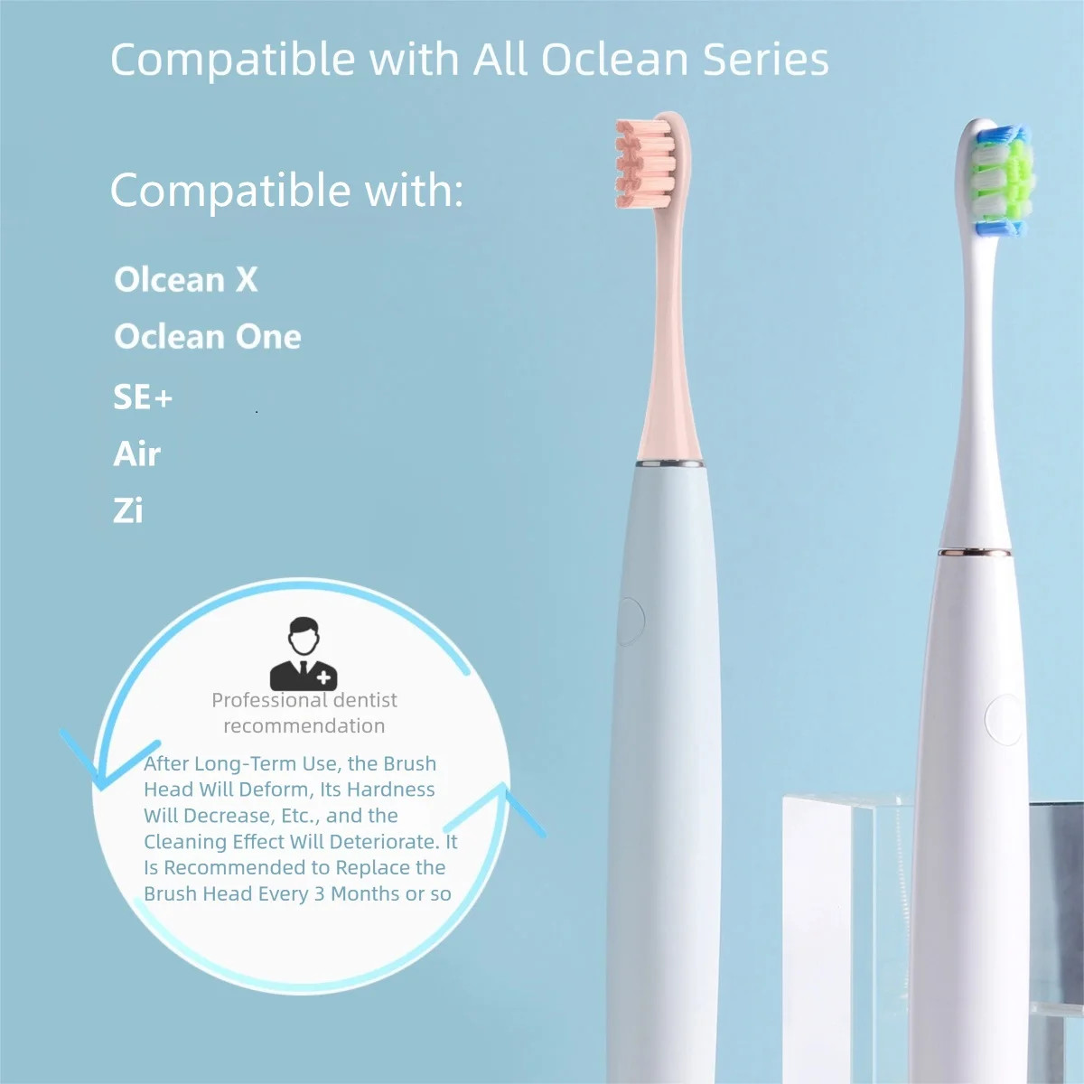 4 Pcs/Pack Electric Toothbrush Rreplacement Heads for Oclean All Models X Pro El