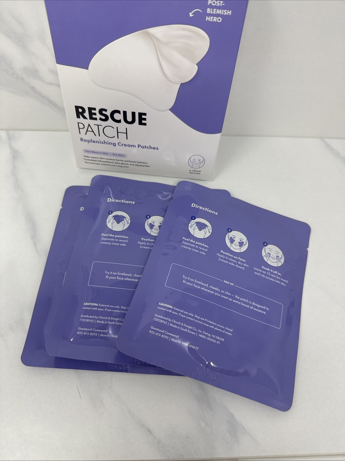 Hero Rescue Replenishing Cream Patches 6 Count. Post-blemish Skin. Exp 04/2026.