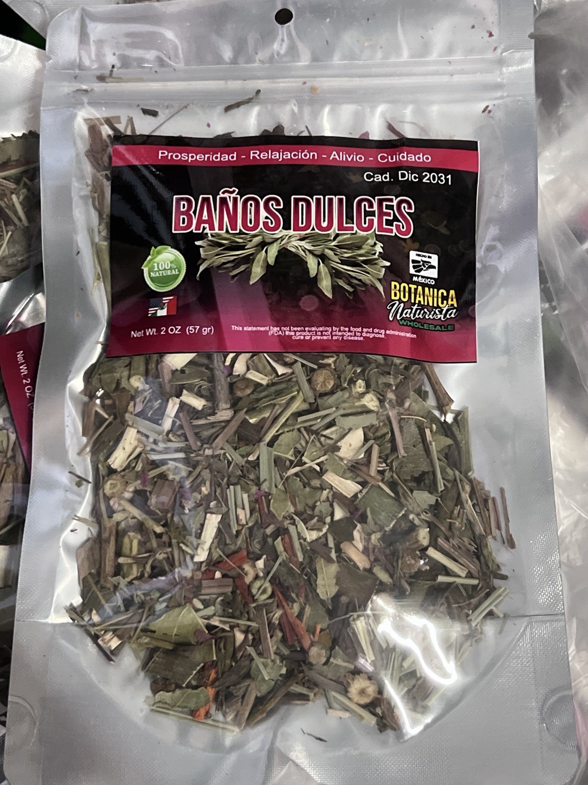 Botanica Naturista Baños Dulces Whole Herb Herbal Blend 2oz Exp Dec 2031