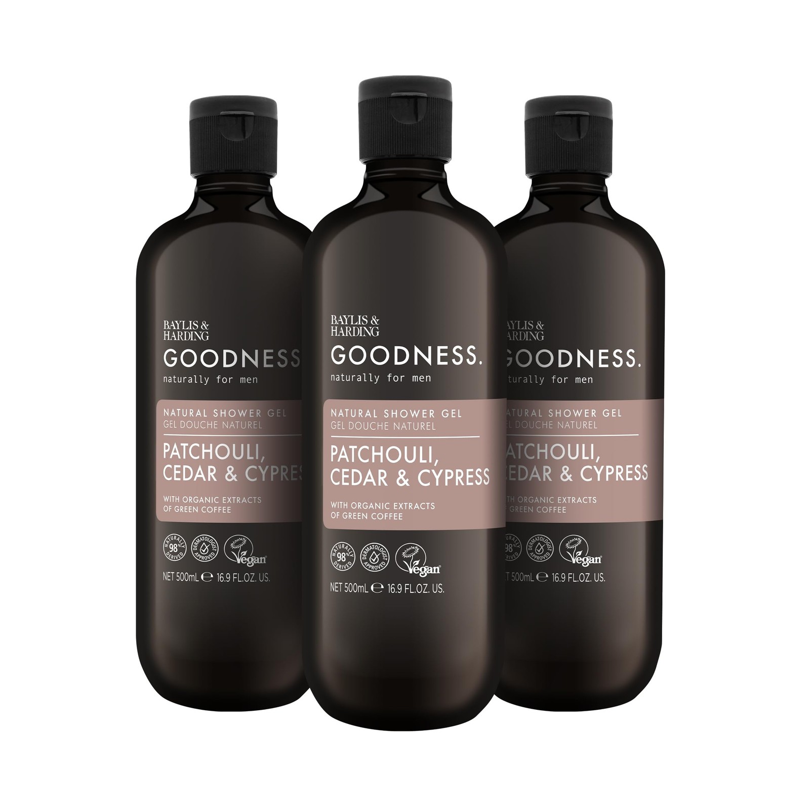 & Goodness Mens Patchouli Natural Body Wash 16.9 Fl. Oz Pack Of