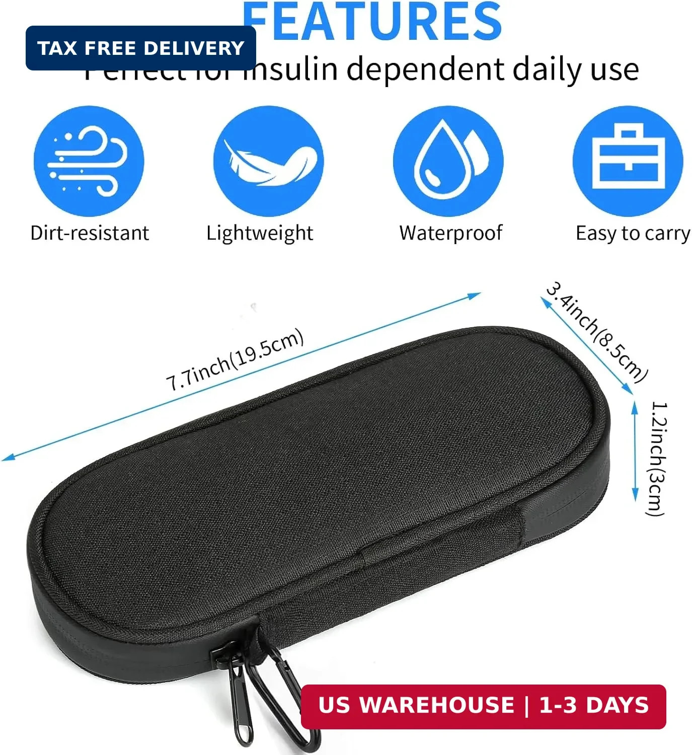 Insulin Pen Cooler Travel Case with 2 Reusable TSA Approved Ice Packs, Diabetic
