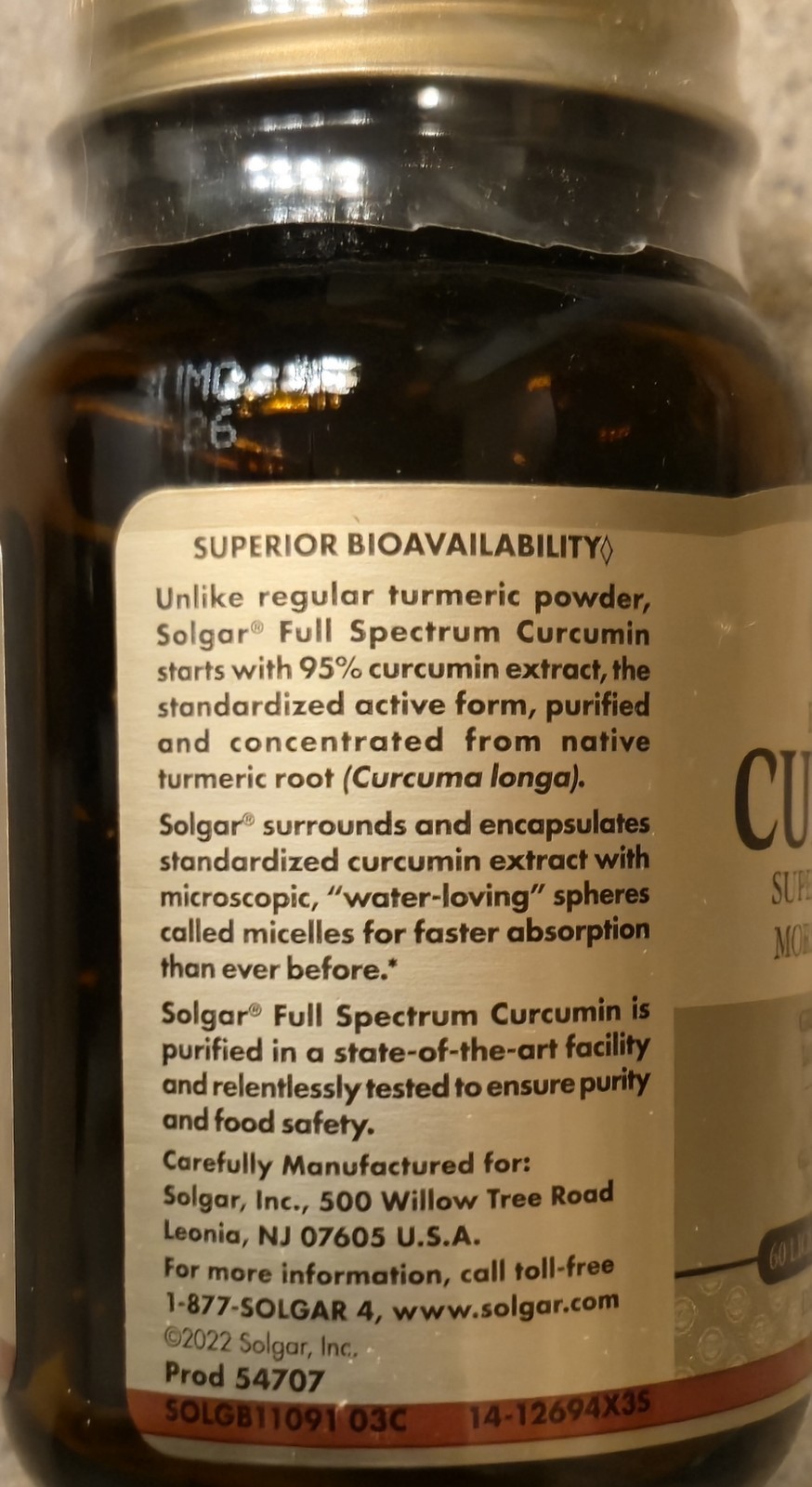Solgar Full Spectrum CURCUMIN 60 Liquid Gels ( 60 Servings ) BEST BY 10/26