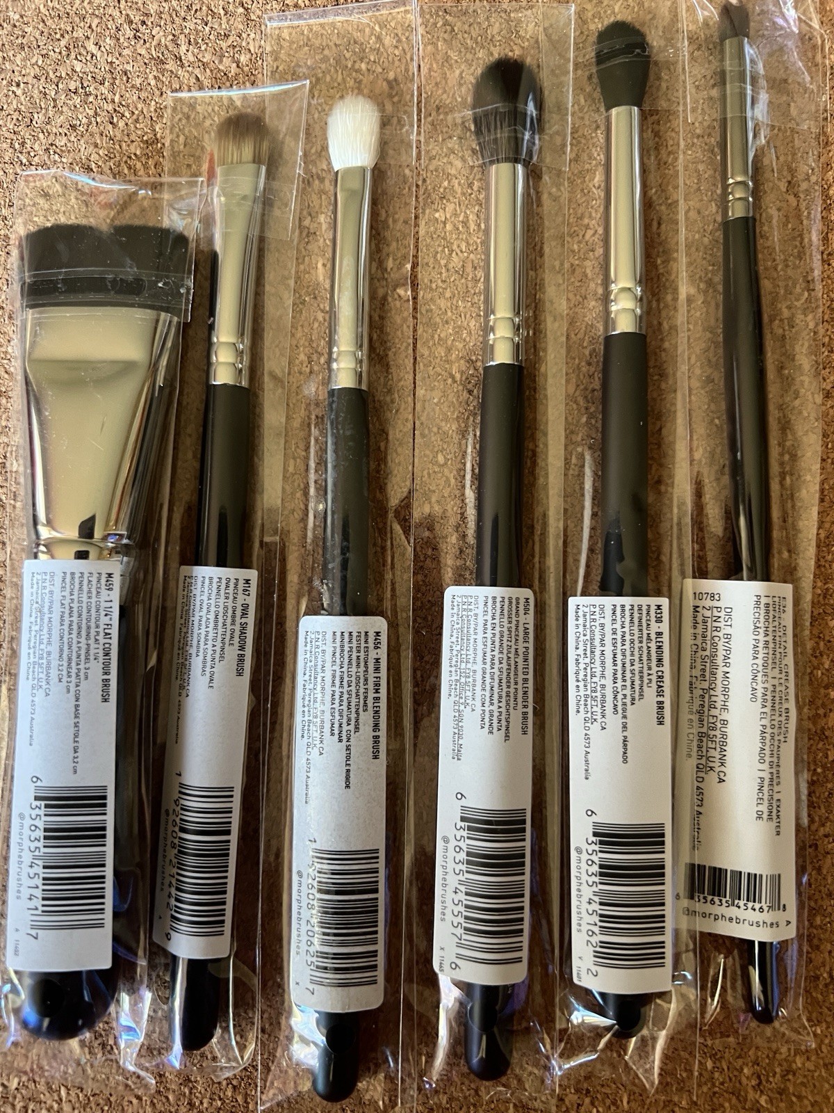 Morphe 6-Piece Morphe Brush Set – Black M459 M504 E36 M330 M456 M167