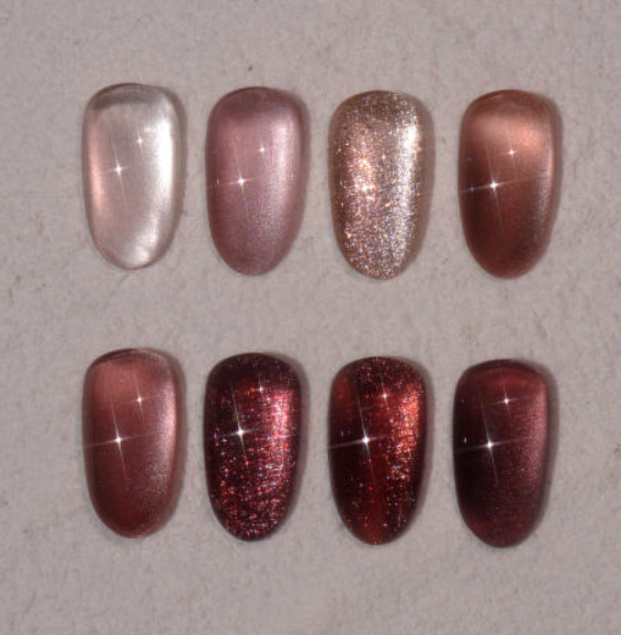 DGEL Dry Rose Cat Eye Gel Polish 8-Color Set | Magnetic Gel Nails | K-Beauty