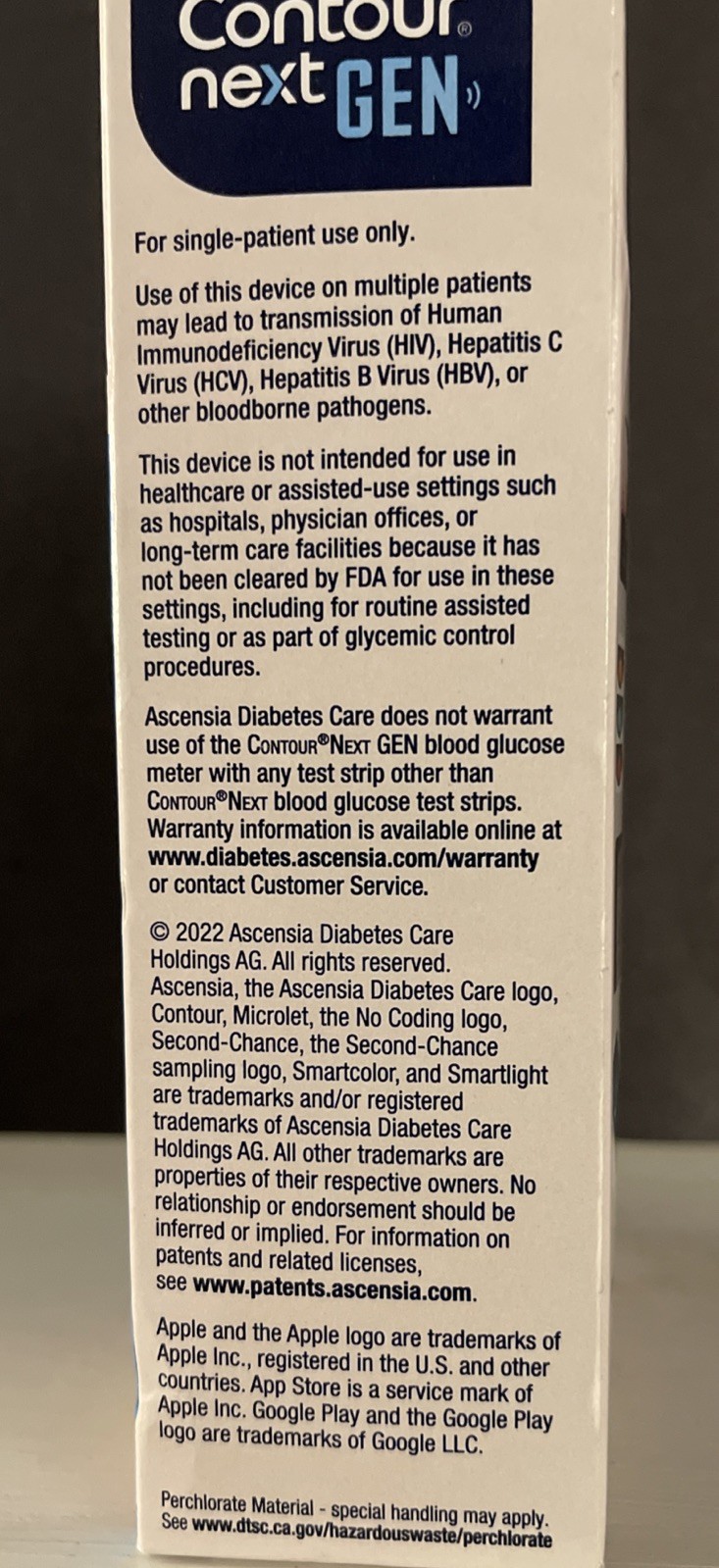 Contour Next Gen Meter Blood Glucose Monitoring System Exp: 02/01/2028