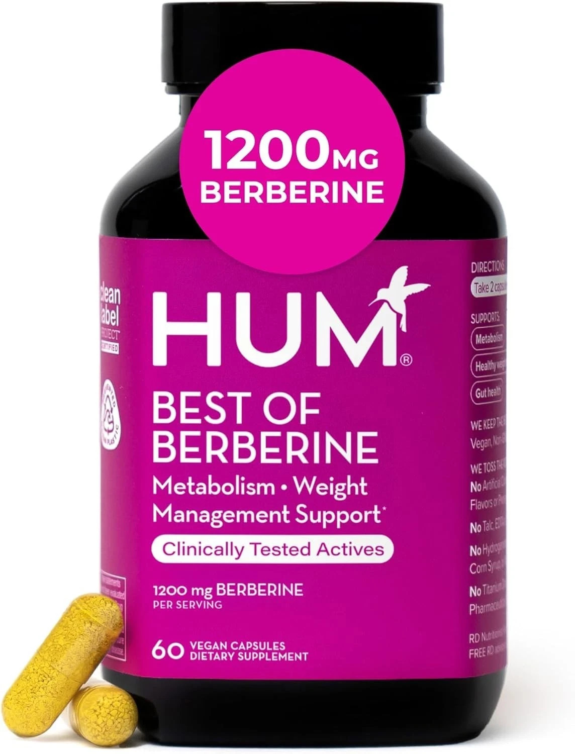 HUM Best of Berberine Supplement 1200mg (60 Capsules)