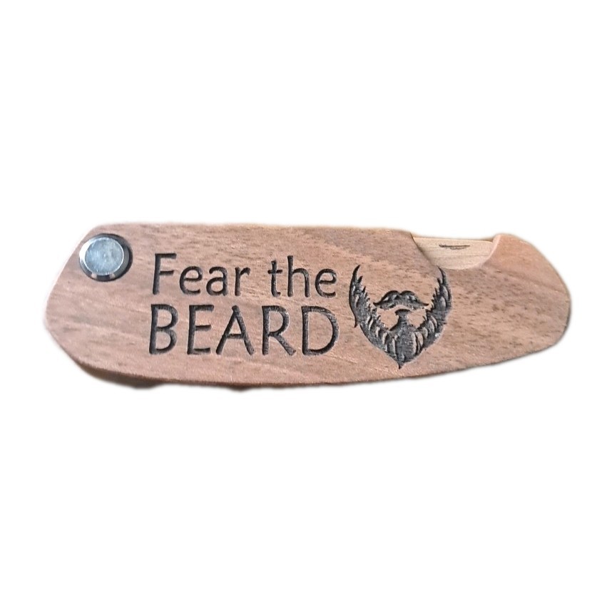 Fear The Beard Comb Wood Walnut Made In Ukraine Handmade