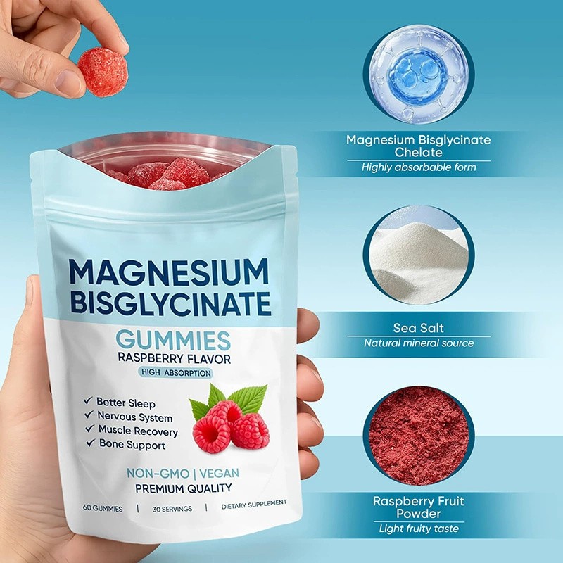 Magnesium Bisglycinate Gummies, with 400mg Magnesium Bisglycinate Chelate
