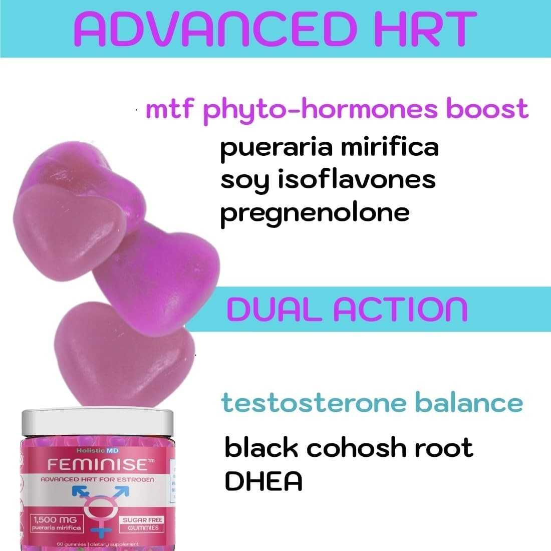 Holistic MD HRT Estrogen Supplement for Women Transgender MTF Hormones puerar…