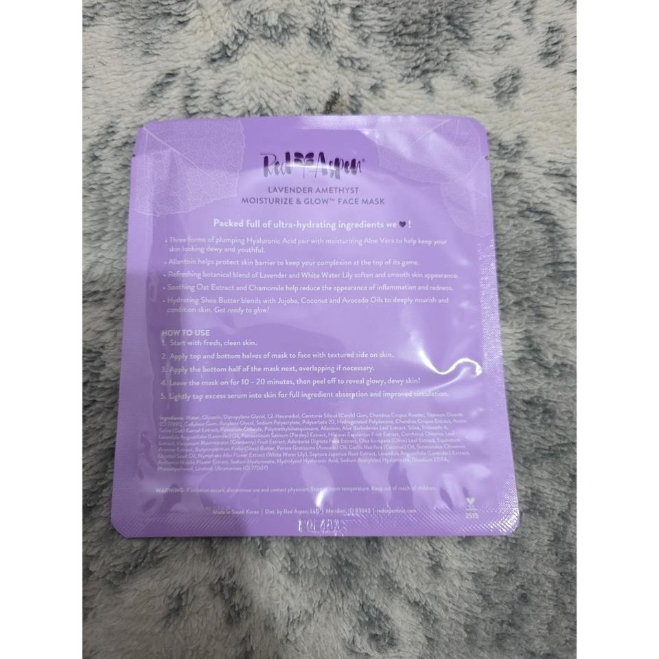 Red Aspen Lavender Amethyst Moisturize & Glow Face Eye and Lip Mask Set 6 Pack
