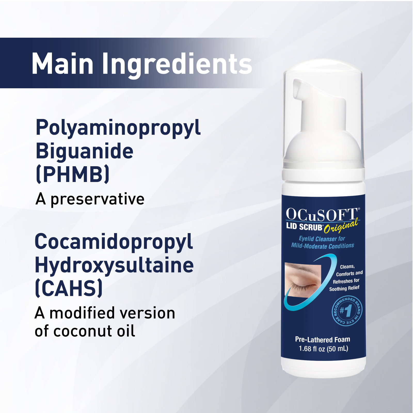 OCuSOFT Lid Scrub Original Foaming Mild Eyelid Cleanser 50 Milliters